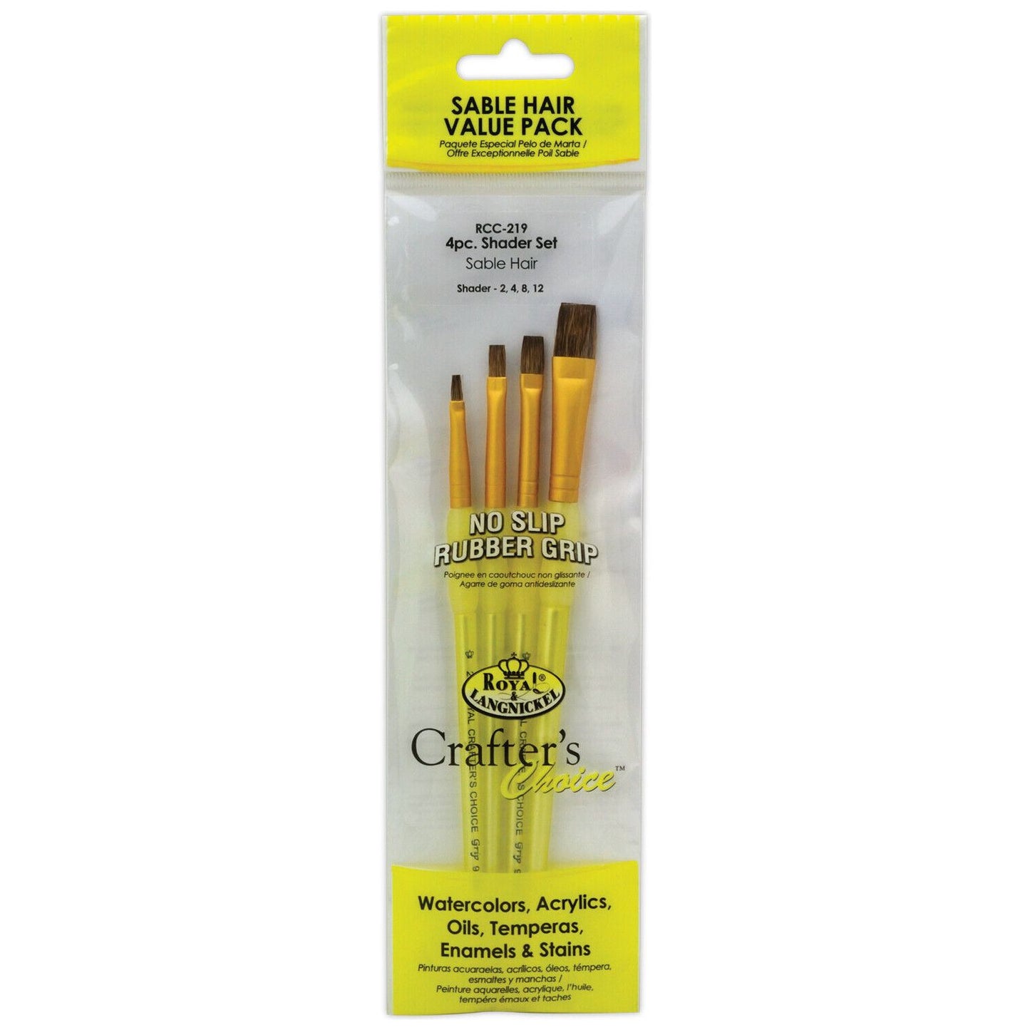 Royal Langnickel Crafter's Choice Artists Soft Grip Paint Brushes Variety Packs