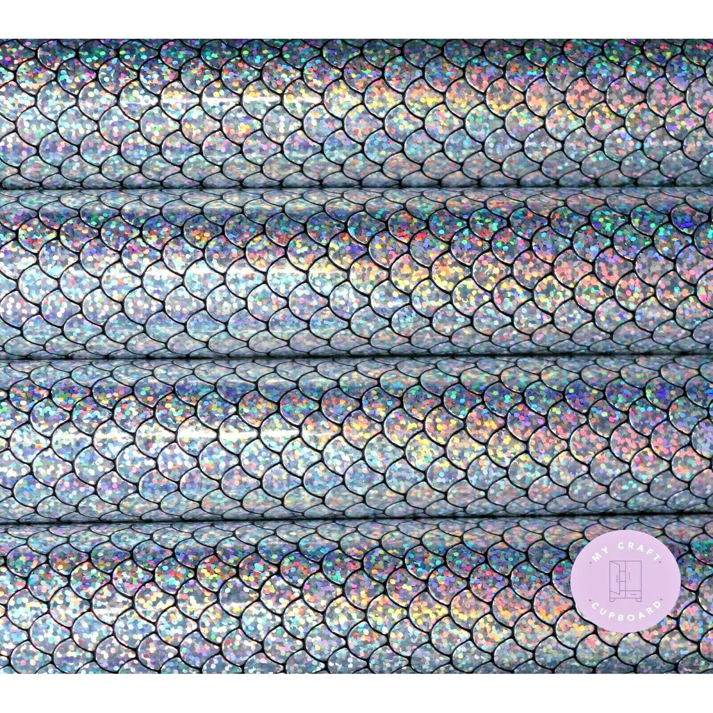 Holographic Mermaid Scales Leatherette Fabric for Crafts & Hair Bows - A4 Sheets