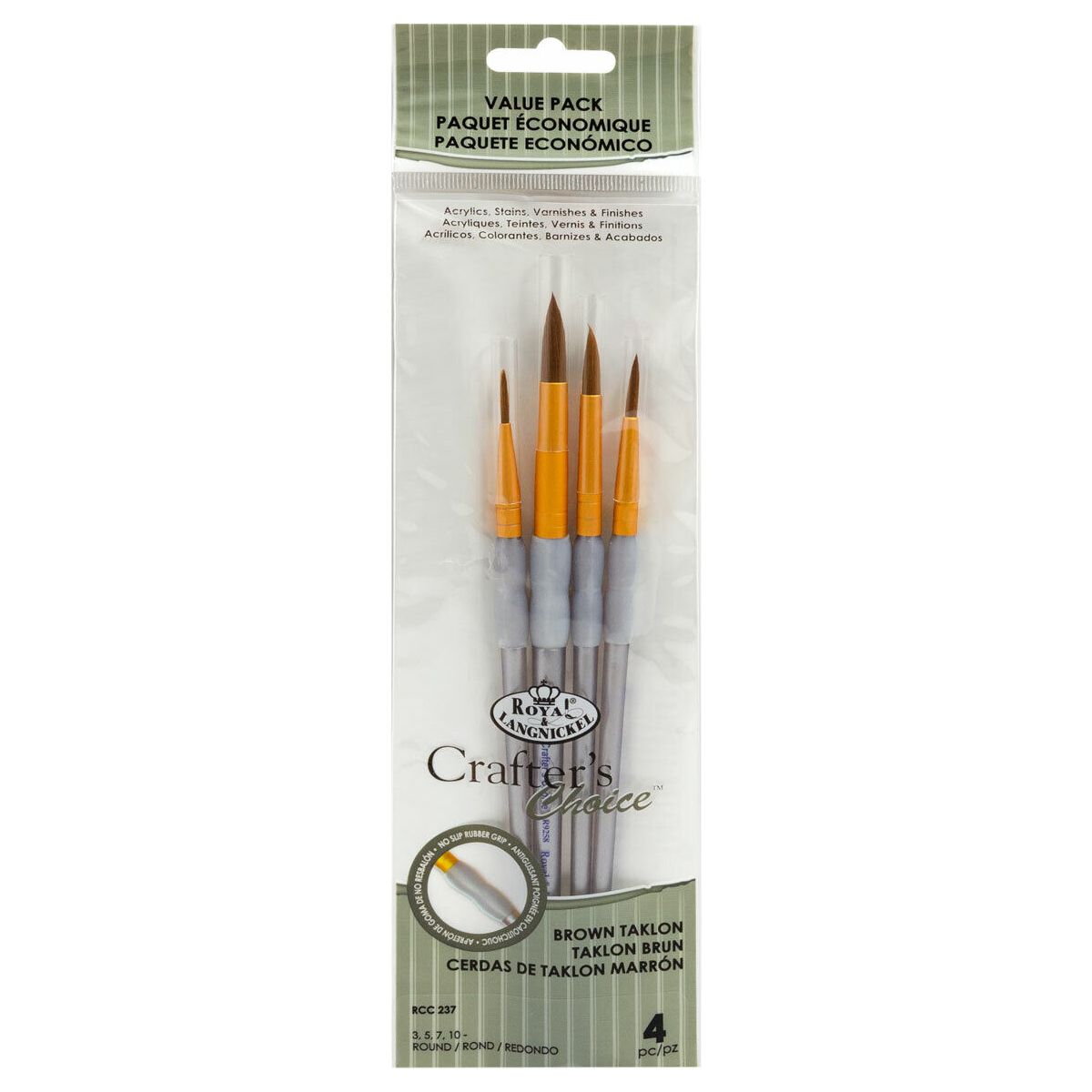 Royal Langnickel Crafter's Choice Artists Soft Grip Paint Brushes Variety Packs