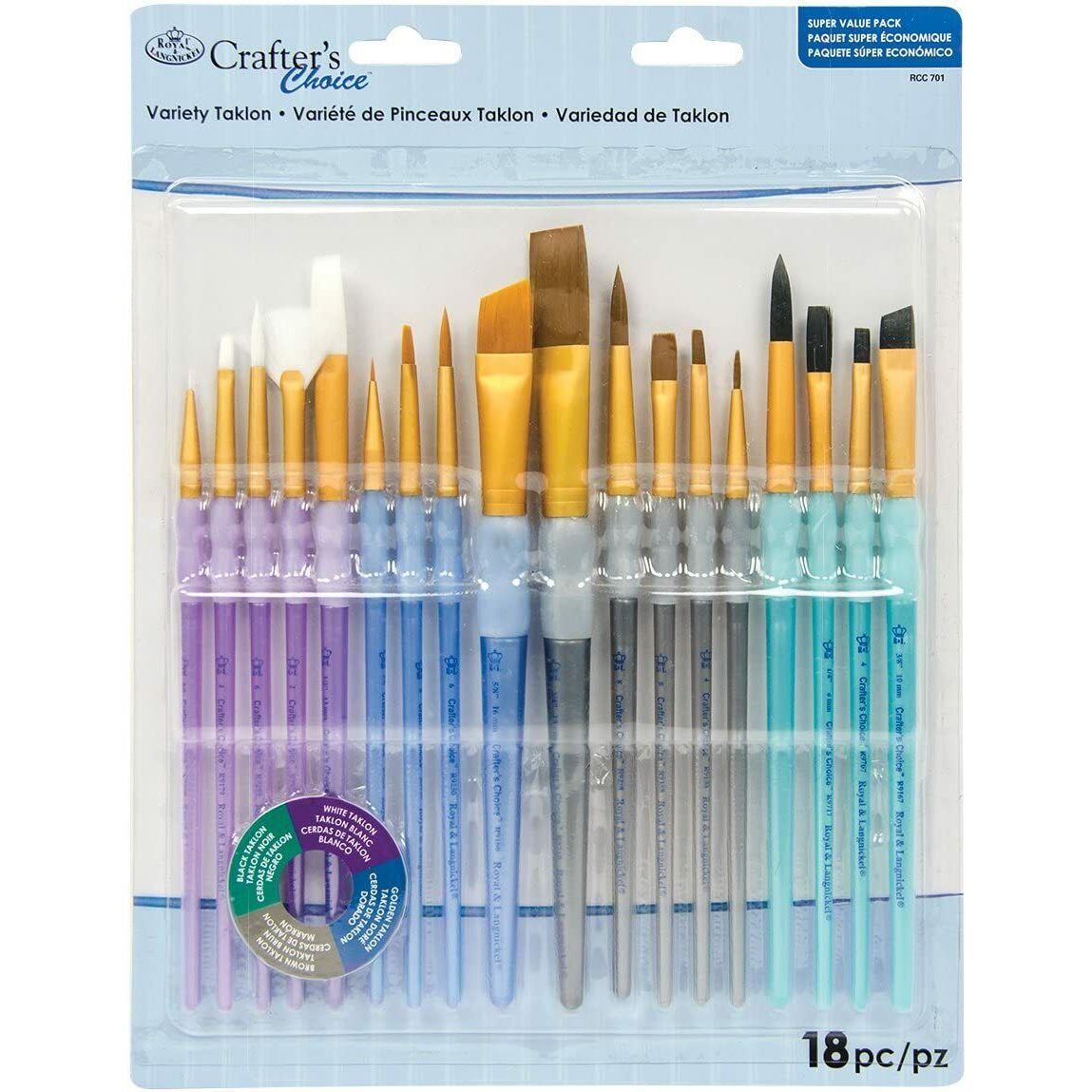 Royal Langnickel Crafter's Choice Artists Soft Grip Paint Brushes Variety Packs