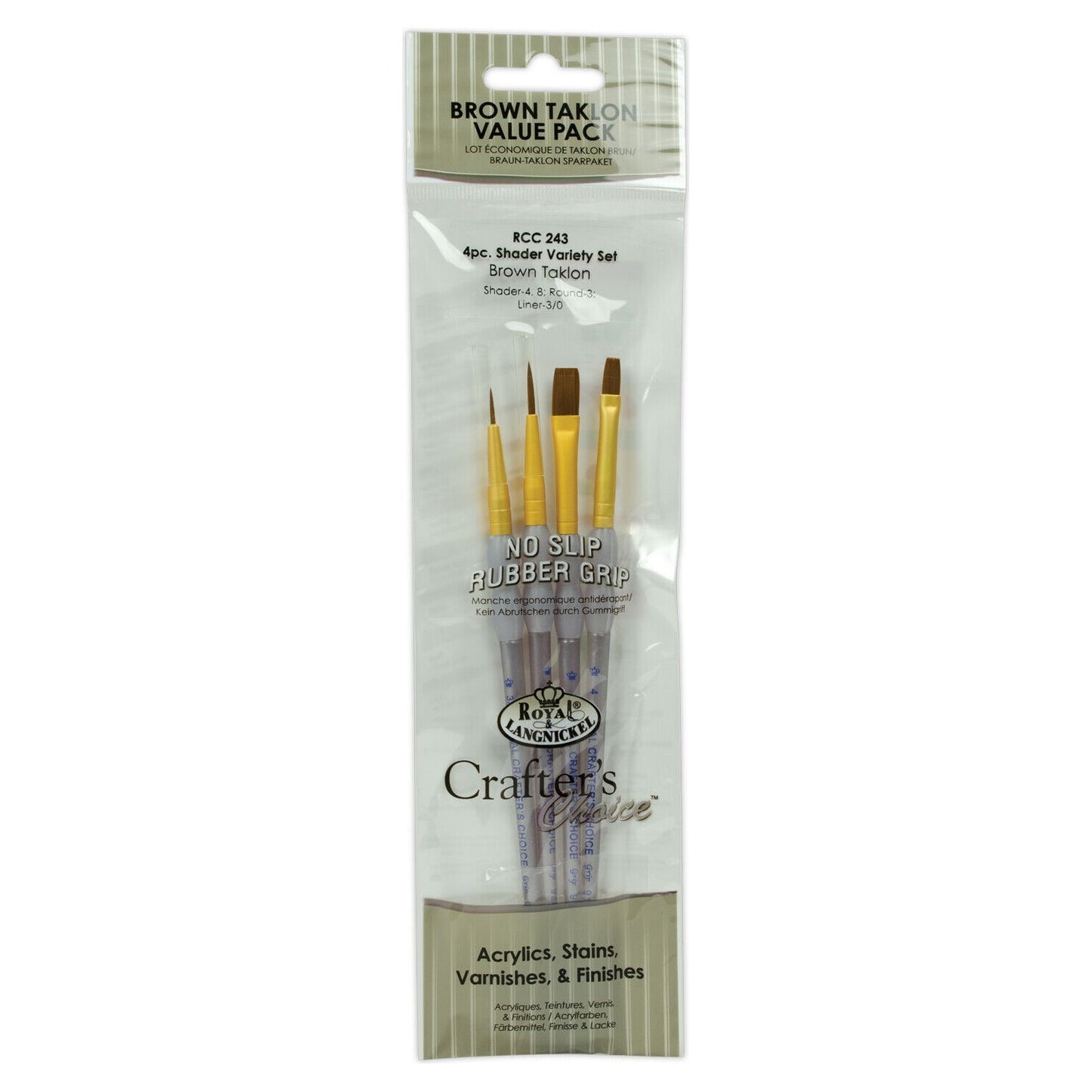 Royal Langnickel Crafter's Choice Artists Soft Grip Paint Brushes Variety Packs