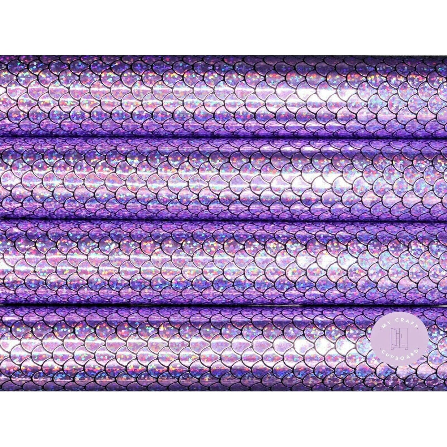 Holographic Mermaid Scales Leatherette Fabric for Crafts & Hair Bows - A4 Sheets