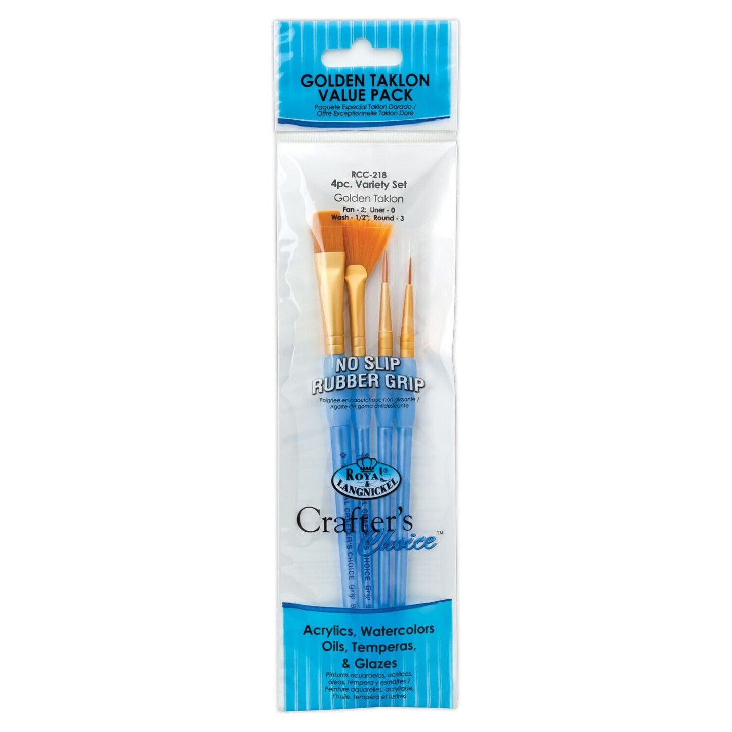 Royal Langnickel Crafter's Choice Artists Soft Grip Paint Brushes Variety Packs