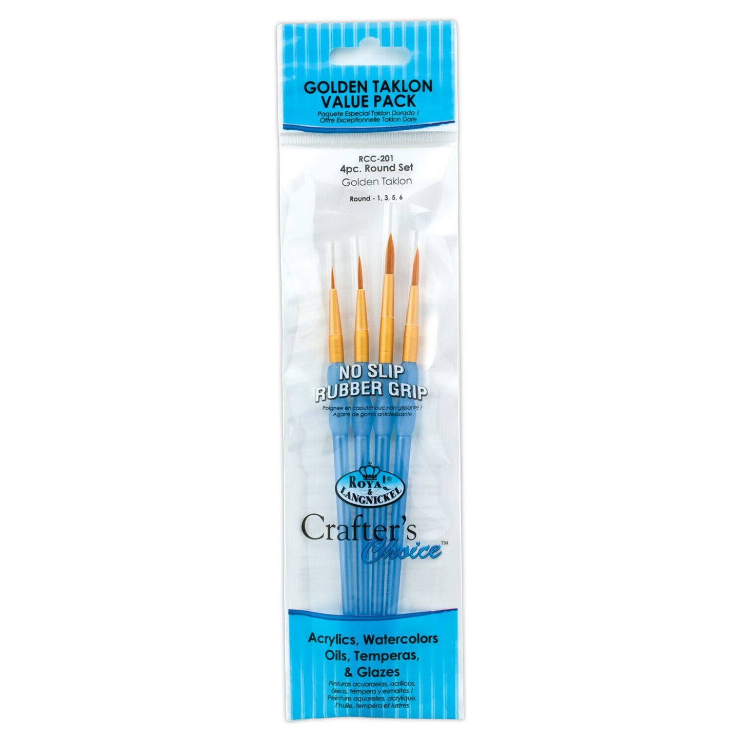 Royal Langnickel Crafter's Choice Artists Soft Grip Paint Brushes Variety Packs