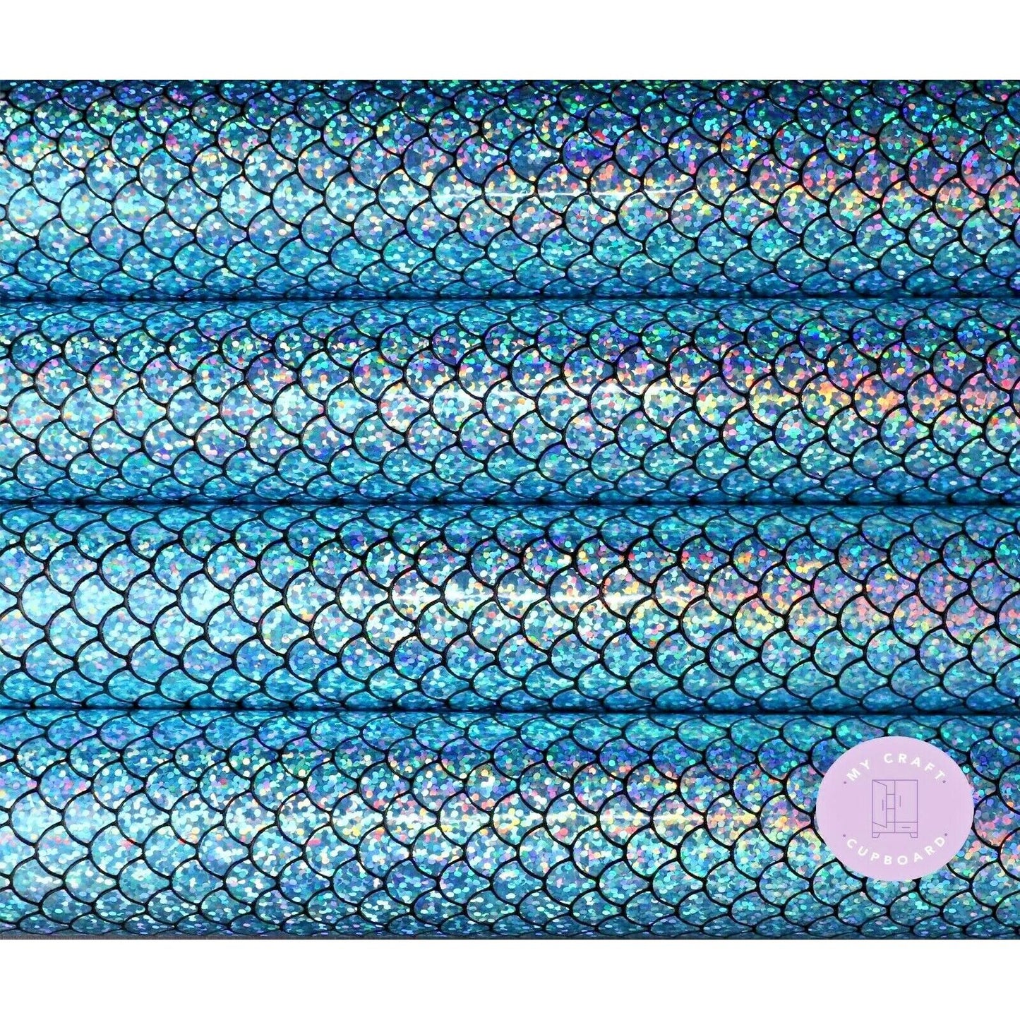 Holographic Mermaid Scales Leatherette Fabric for Crafts & Hair Bows - A4 Sheets