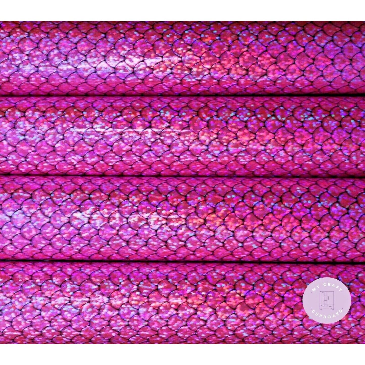 Holographic Mermaid Scales Leatherette Fabric for Crafts & Hair Bows - A4 Sheets