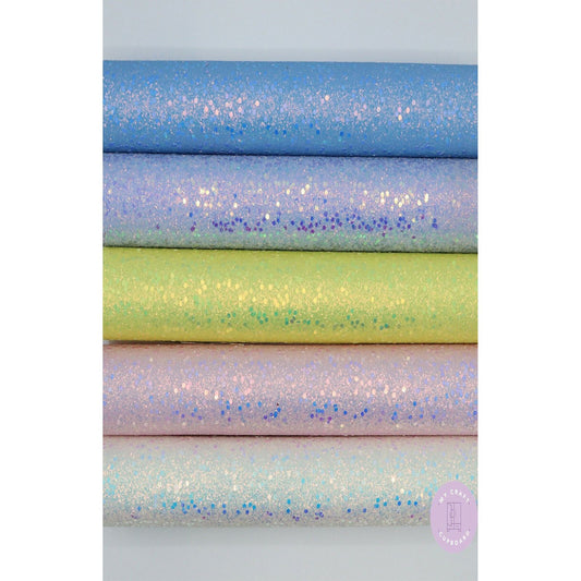 Chunky Glitter Fabric A4 Sheets Hair Bow Making Crafts - The Princess Collection