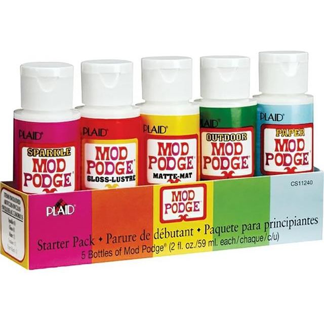 Mod Podge Starter Set Pack of 5 Matte Gloss Outdoor Paper Sparkle Decoupage Glue