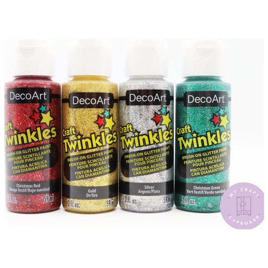 DecoArt Craft Twinkles Glitter Paint- 2oz/ 59ml - Christmas Colours Set of 4