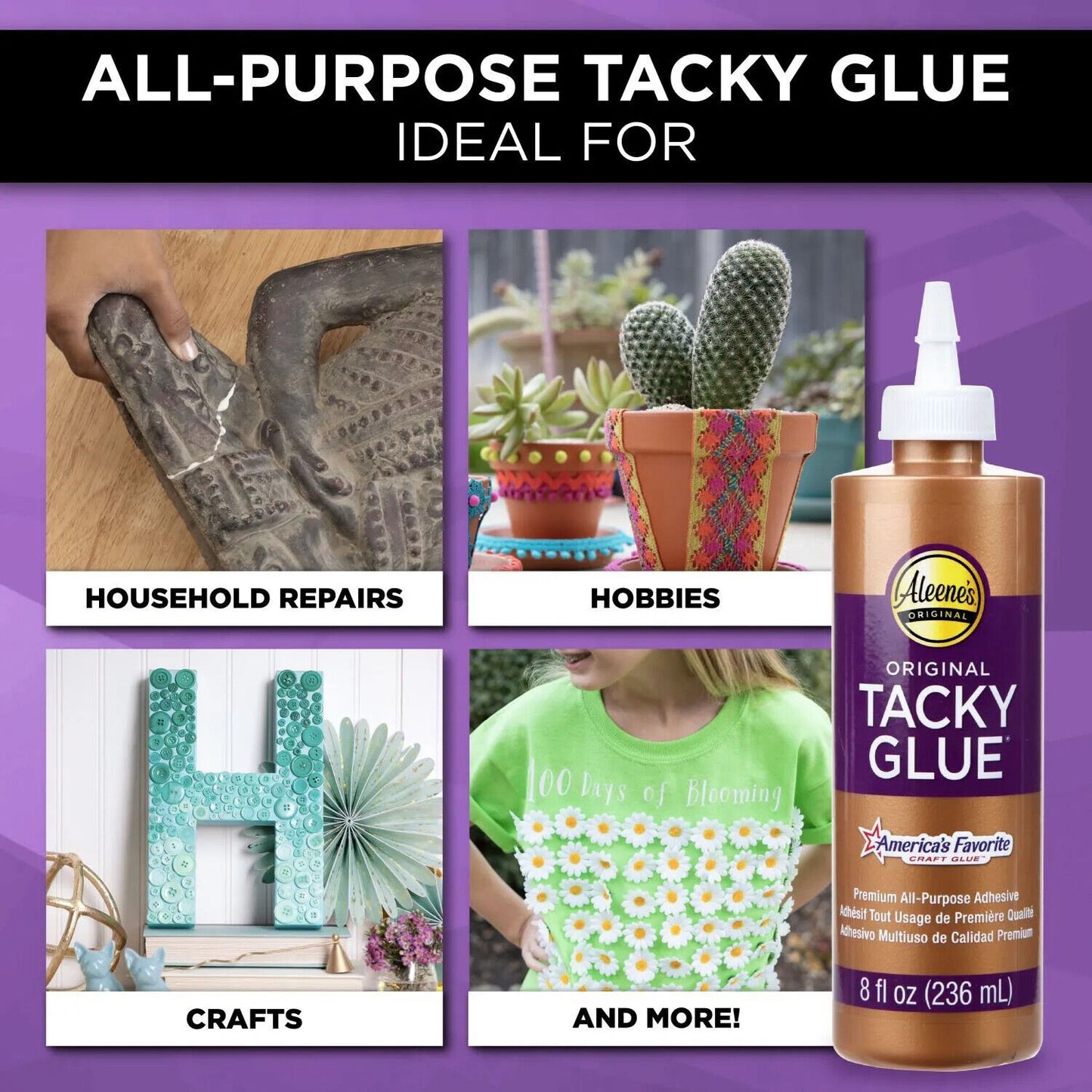 Aleene's Premium Original Tacky Glue Aleenes Arts and Crafts Large 16oz 15601