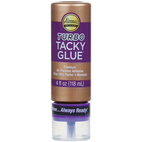 Aleene's Always Ready Turbo Tacky Adhesive Glue Dries Clear 4oz 118ml 33145