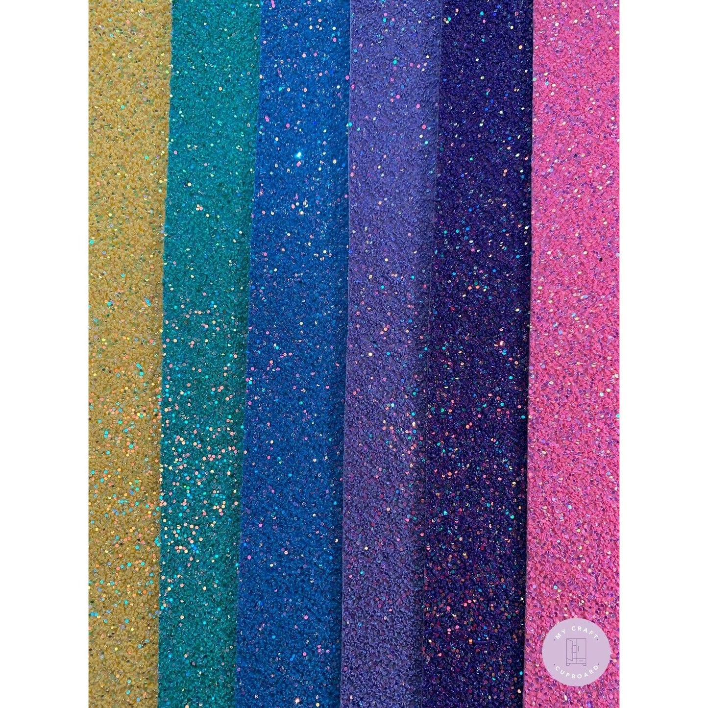 Choice of Chunky Electric Brights Glitter Fabric Sheets A4 Sheets Bow Making etc