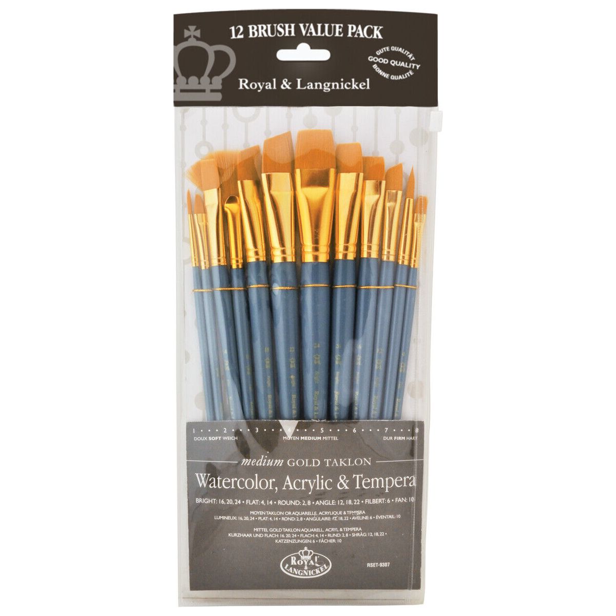 Royal Langnickel Crafter's Choice Artists Soft Grip Paint Brushes Variety Packs