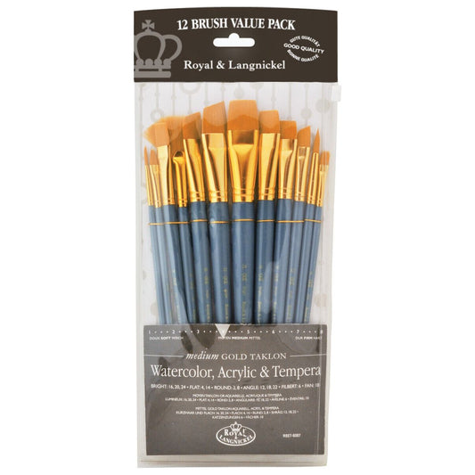 Royal Langnickel Crafter's Choice Artists Soft Grip Paint Brushes Variety Packs