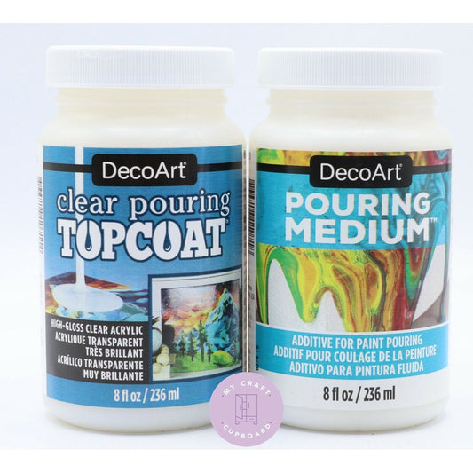 DecoArt Pouring Medium and Top Coat Twin Pack 8fl oz - Paint Pouring Set