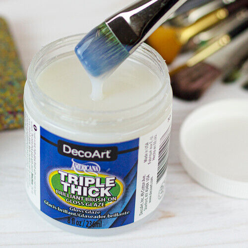 DecoArt Americana TripleThick Brilliant Brush On Gloss Glaze 2oz 8oz /Wide/Spray