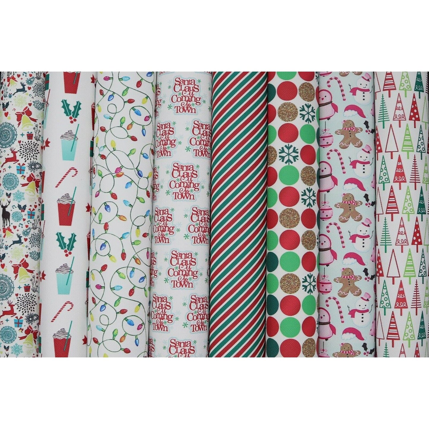 Christmas Selection - Patterned Leatherette Fabric A4  - Hair Bows and Crafts