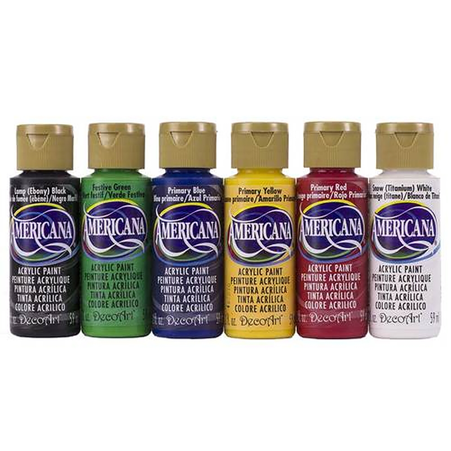 DecoArt Americana Primary Colours 6 Pack of Paints DASK264