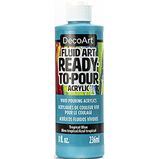 Tropical Blue Ready to Pour Fluid Art Multi Surface 8oz DFA13