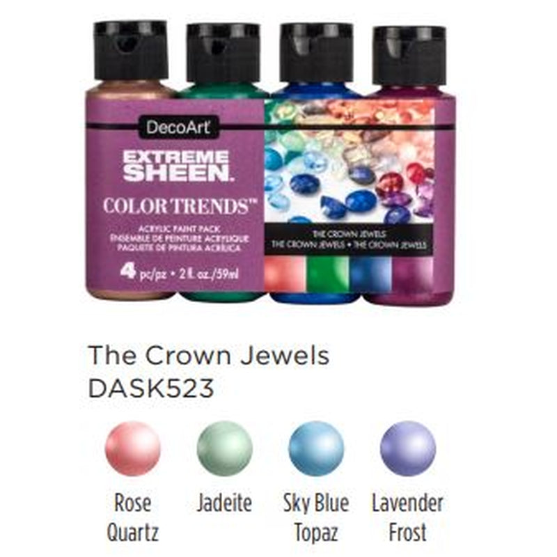 DecoArt Extreme Sheen Value Pack 4 Bottles The Crown Jewels - DASK523