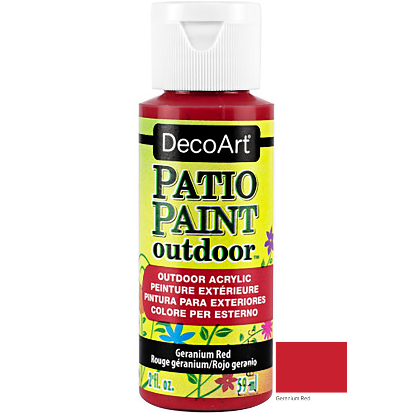 Geranium Red 2oz Patio Outdoor Paint DCP07
