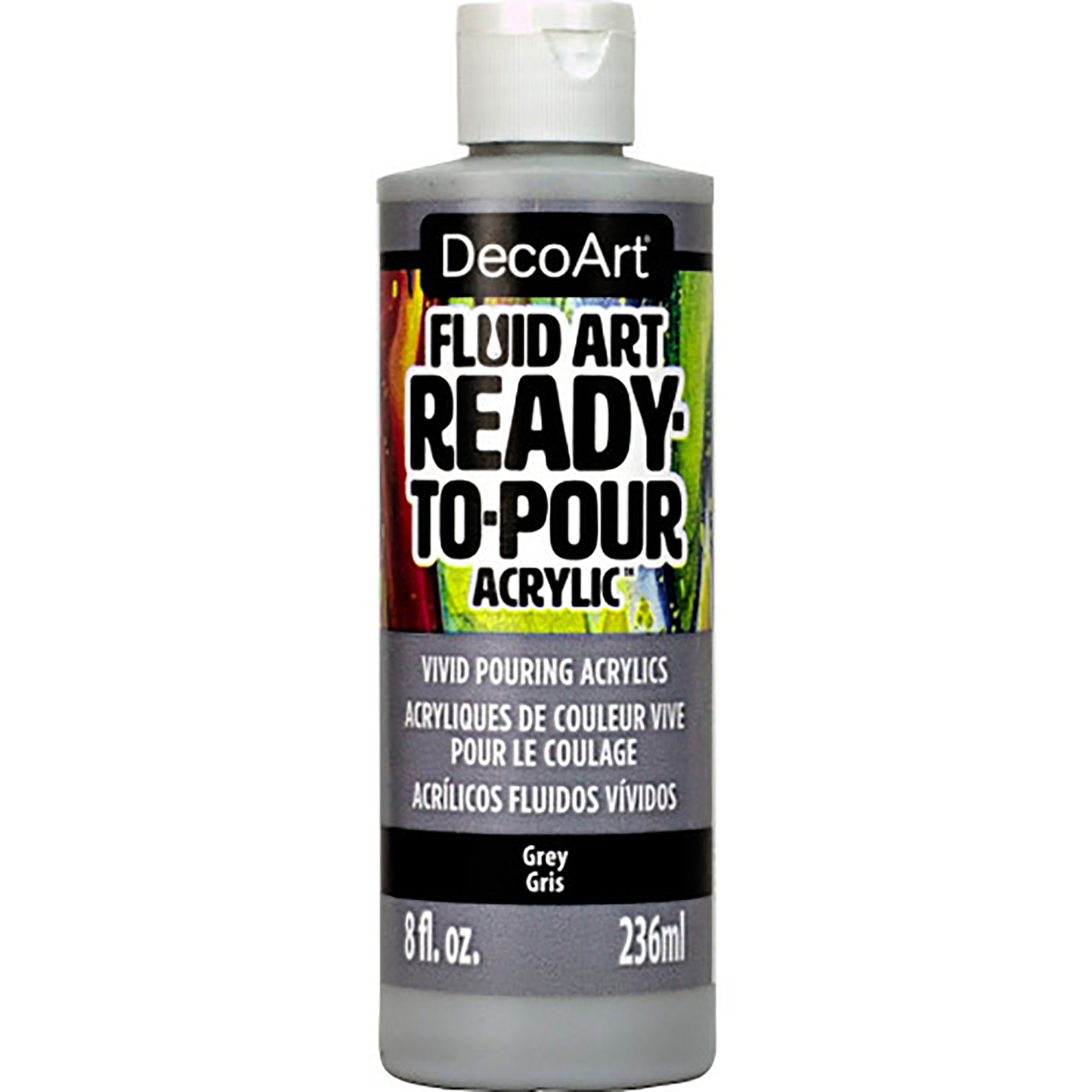 Grey Ready to Pour Fluid Art Multi Surface 8oz DFA19