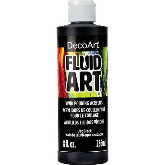 Jet Black Ready to Pour Fluid Art Multi Surface 8oz DFA20