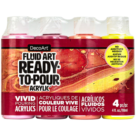 Sweet Treat Fluid Art Ready-To-Pour 4oz Larger Bottles 4 Pack DASK537