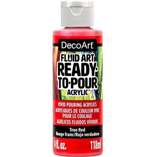 True Red Ready to Pour Fluid Art Multi Surface 8oz DFA03