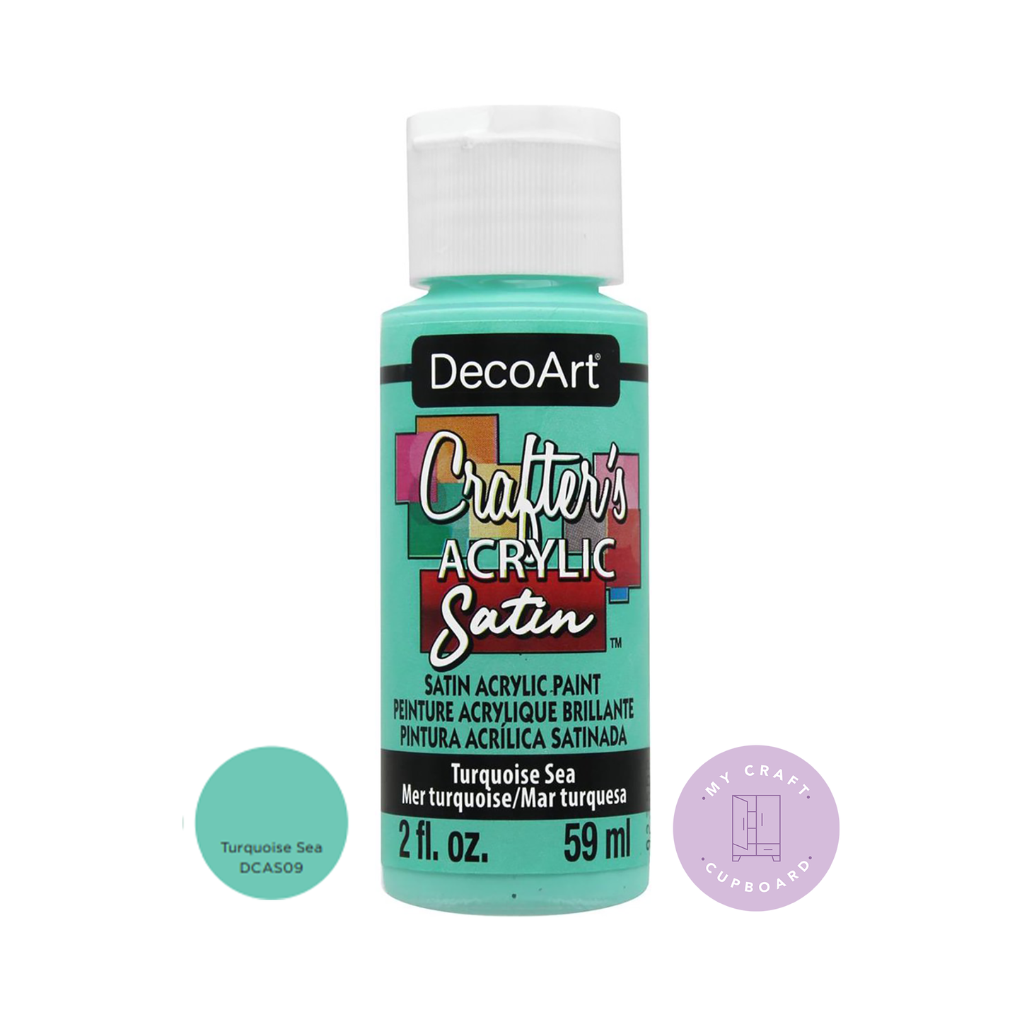 Turquoise Sea Satin 2oz DCAS09 Crafters Acrylic