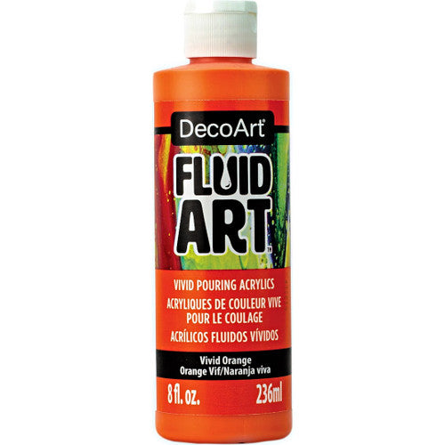 Vivid Orange Ready to Pour Fluid Art Multi Surface 8oz DFA06